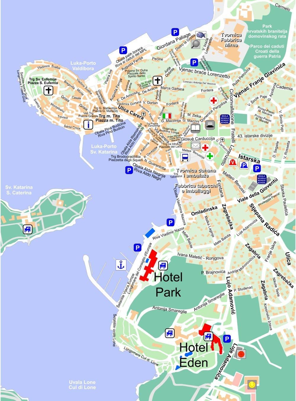 வரைபடம் rovinj குரோஷியா