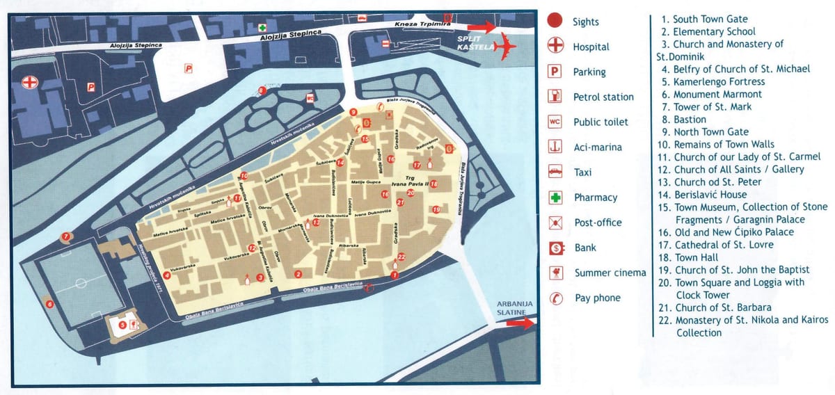 குரோஷியா trogir வரைபடம்
